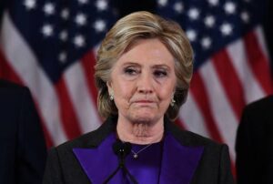 TOPSHOT - US Democratic presidential candidate Hillary Clinton makes a concession speech after being defeated by Republican president-elect Donald Trump in New York on November 9, 2016. (Photo by JEWEL SAMAD / AFP) (Photo by JEWEL SAMAD/AFP via Getty Images)