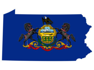 Pennsylvania Map Flag Vector illustration Eps 10.